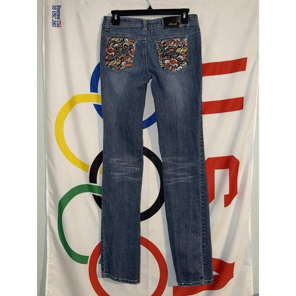 Vintage Y2K Rocawear Jeans Womens 3 Low Rise Embroidered Straight